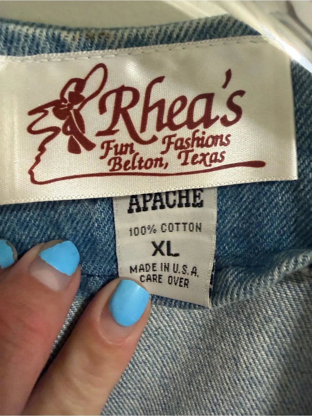 Vintage Rhea’s Fun Fashions Christmas Denim Vest XL Santa Rudolph Made USA